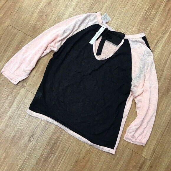 Mauve Womens Sweater Sz XL Pink Black Semi Sheer Made in the USA Peachy NEW - Picture 4 of 6